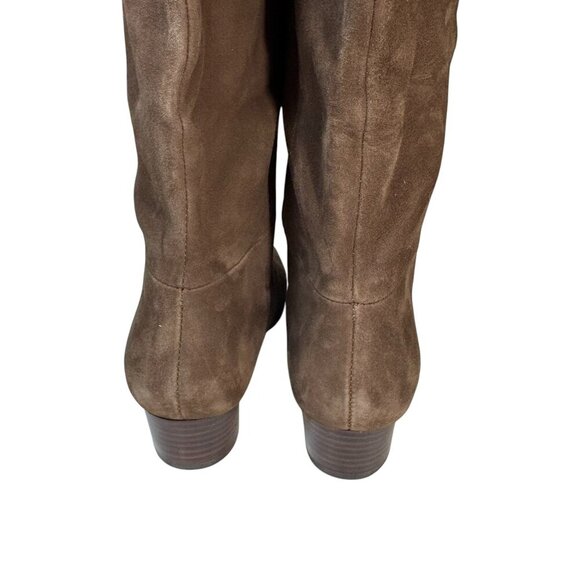 Vince. Ramona WIDE CALF Square Toe Mid Heel Suede Boots Women's 38/7.5 Pinecone - Picture 6 of 8